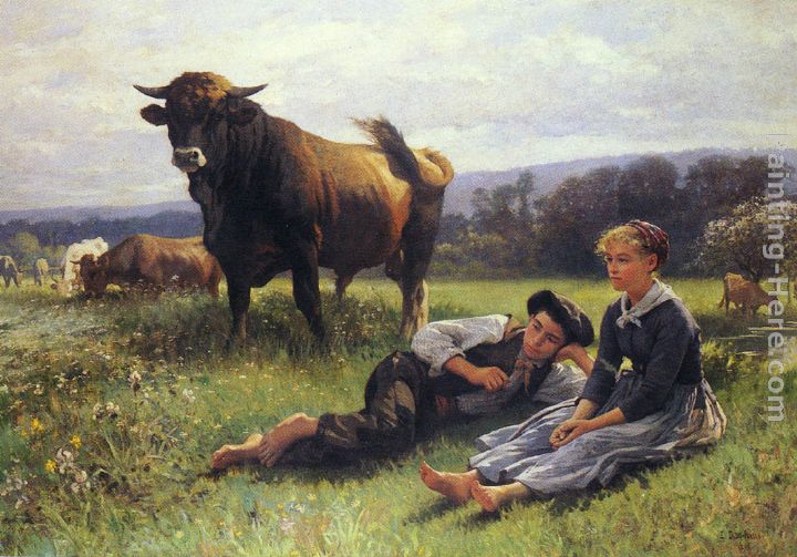 Herdsman's Repose painting - Edouard Bernard Debat-Ponsan Herdsman's Repose art painting
